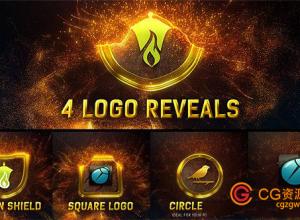 漂亮黄金粒子飘散logo演绎AE模板,Magic Gold Particles Logo Reveal