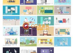 VideoHive Motion角色动画元素包 AE模板 Pixity Land V3