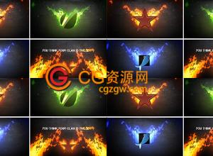 火焰燃烧Logo文字演绎AE模板  Fire logo