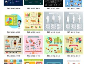 100 种数据图形MG动画制作素材库 100 Premium Infographics V2 from Ingimage
