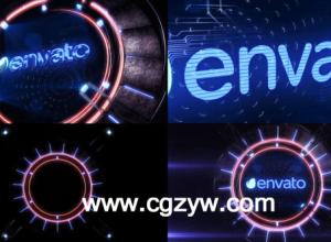 AE模板 科幻全息Logo演绎Videohive Holographic Mechanism Logo