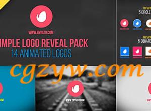 14款logo演绎动画3款转场动画AE模板Simple Logo Reveal Pack