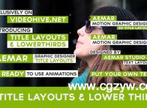 AE模板-文字动画30 Text Layouts & Lower Thirds