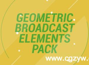 扁平风格电视节目包装动画AE模板Geometric Broadcast Elements Pack