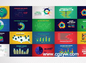 AE模板-VideoHive扁平化数据统计图表表格工具包