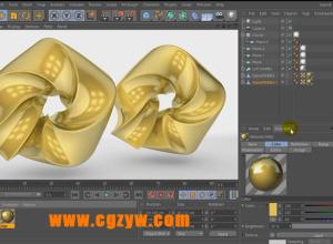 C4D教程制作金色材质 Creating Gold Material Tutorial