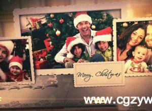 AE模板-圣诞节祝福电子相册展示模板merry-christmas