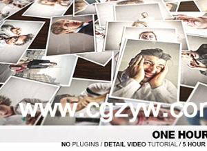 AE模板-相片快照动画模板One Hour Photo