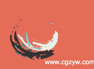 C4D教程制作水彩涂抹笔刷效果 Eyedesyn Cel Shader Paint Logo Reveal