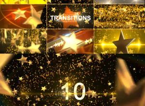 AE模板金色五角星电视栏目包装转场Gold Star Transitions Pac