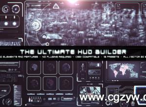 AE模板-终极生成科技感HUD元素合集The Ultimate HUD Builder