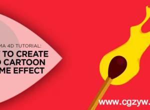 C4D制作卡通MG火焰教程 Creating 2D Cartoon Flame Effect