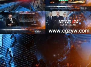 AE模板-科技感新闻24小时政治娱乐财经全套栏目包装