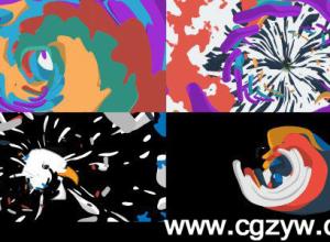 AE模板-卡通水彩Logo展示Videohive Colorful Logo