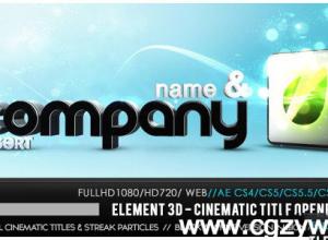 AE模板-E3D 电影片名logo演绎element-3d-cinematic-titles-opener