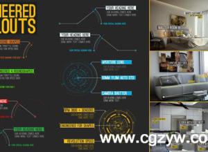 AE模板-20个高科技呼叫指示线连线条弹出信息介绍窗口界面 带音效