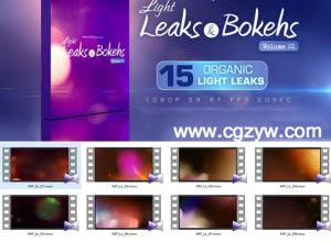 视频素材-15个镜头漏光背景虚化唯美1080P高清素材