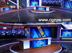 AE模板-E3D V2虚拟演播室新闻直播间栏目包装virtual-studio-103