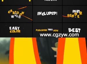 AE模板-卡通文字MG动态液体二维流动线条展示