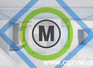 AE模板 镜头穿越拐角LOGO旋转展示motion-array-mapping-logo