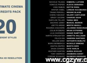 AE模板-电影结尾片尾幕后制作人员信息滚动字幕展示