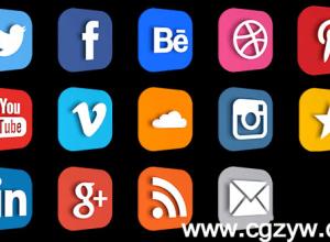 AE模板-社交媒体logo演绎动画Social Logos and Lower Third