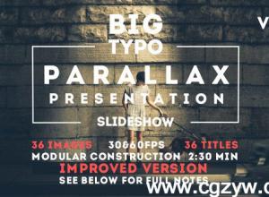 AE模板-立体感图形视觉效果图片切换滑动展示 VideoHive Big Typo Parallax Presentation