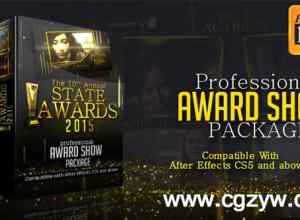 AE模板-大气金色粒子颁奖典礼奖杯奖项开场栏目包装