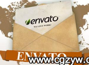AE模板-信封logo演绎动画世界地图旅游背景展示 VideoHive Logo Mail