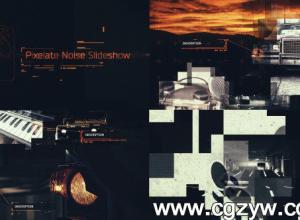 AE模板-高科技背景图片噪波毛刺特效字幕标题动画介绍