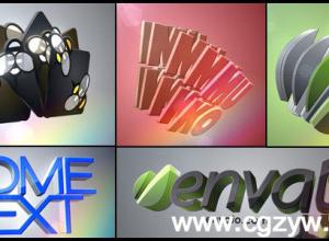 AE模板-商务企业公司旋转切割拼贴Logo展示 3D Logo Layers