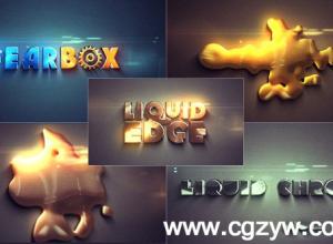 AE模板-动态液体标志汇聚logo演绎动画videohive-liquid-edge