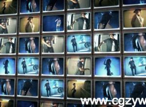 AE模板-老电视节目组成排列汇聚Logo文字标志展示 VideoHive Old TVs Logo Intro