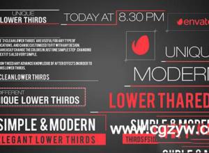 AE模板-21个时尚潮流风格样式人名字幕条信息展示框包装展示