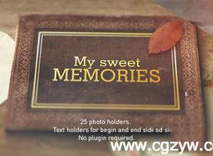 AE模板-复古相册回忆风格幻灯片屏幕切割相片展示 VideoHive Old Memories Album Gallery