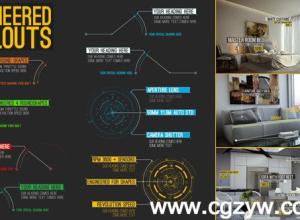 AE模板-20个高科技工程师未来科幻机器呼叫指示线素材工具包