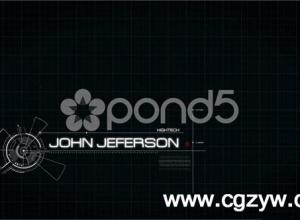 AE模板-高科技信息展示动画HUD元素工具包futuristic-titles