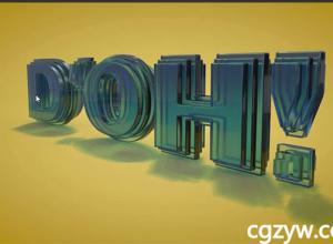 C4D制作玻璃质感文字建模材质渲染教程+工程文件 Glass Type Rendering in Cinema 4Dt