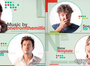 AE模板-文字图片创意排版动画人物介绍 免费下载