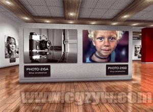 AE模板-三维空间照片画廊艺术展览 Photo Art Gallery 3D 免费下载