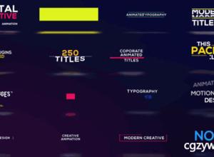 AE模板-250个时尚优雅栏目包装字幕条标题文字排版MG动画