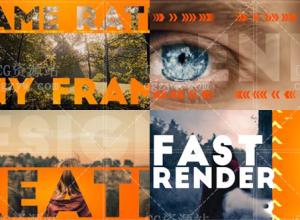 AE模板-时尚文字遮罩动画箭头错乱符号开场 免费下载