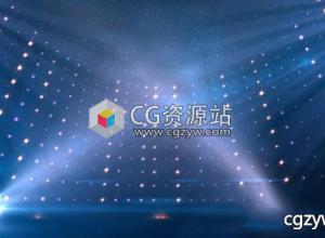 视频素材-炫丽蓝色投影LED大屏舞台灯光聚光灯粒子大屏幕高清背景 免费下载