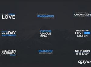 AE模板-45个现代时尚感简洁文字标题动画企业公司人名字幕条 The Titles 免费下载