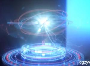 AE模板-手指触摸界面未来高科技HUD能量科幻Logo标题片头展示