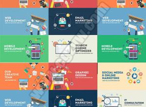 AE模板-扁平化图标MG动画场景手机电脑网络社交宣传解说