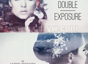 AE模板-多重曝光图片叠加视觉效果艺术片头电视电影文字标题开场