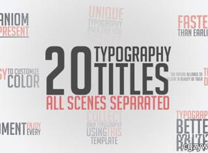 AE模板-20组文字标题扁平排版动画 Unique Typography 免费下载