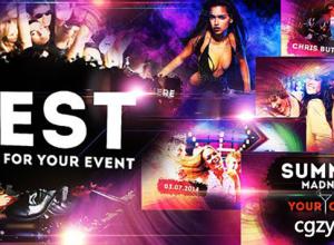 AE模板-多彩舞会酒吧俱乐部音乐宣传片片头 Colourful Party Event – Disco Night Club Promo 免费下载
