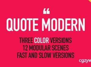 AE模板-简洁图形文字展示开场介绍 Quote Modern 免费下载